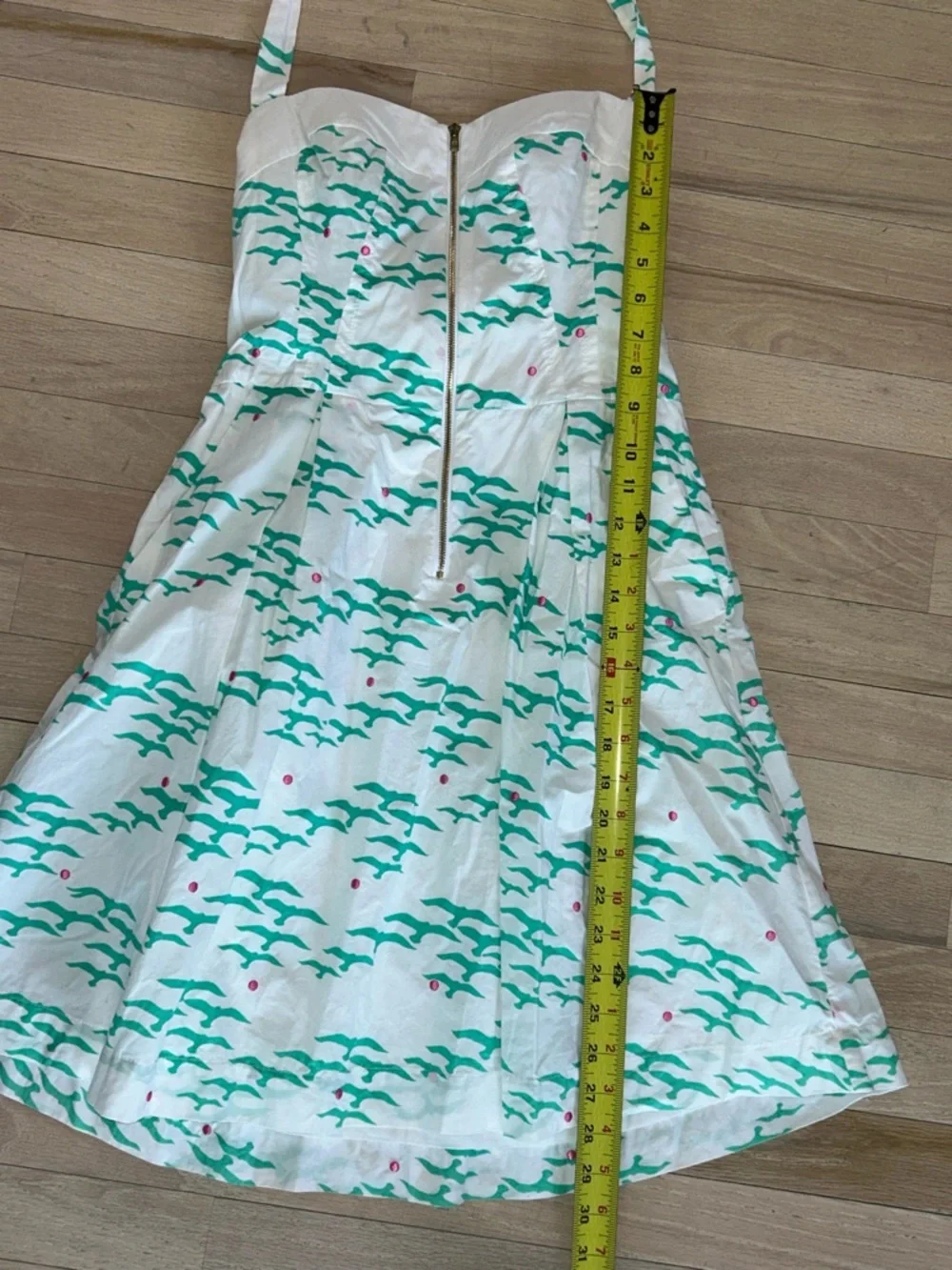 Lily Pulitzer Rockabilly Halter Marissa Flock of seagulls Sundress teal/white - Picture 12 of 14